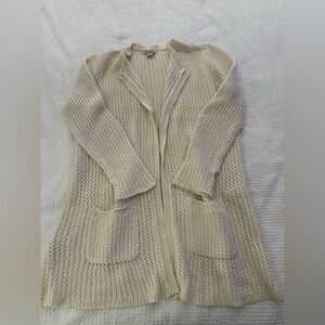 Lucky Brand Cream Open-Front Cardigan